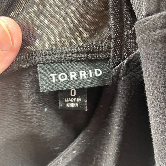 Torrid Shirt Womens 0 Black Tank Top Casual Pullover Preppy Plus Rayon Nylon - Picture 8 of 11
